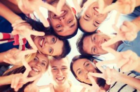 summer, holidays, vacation, happy people concept – group of teen